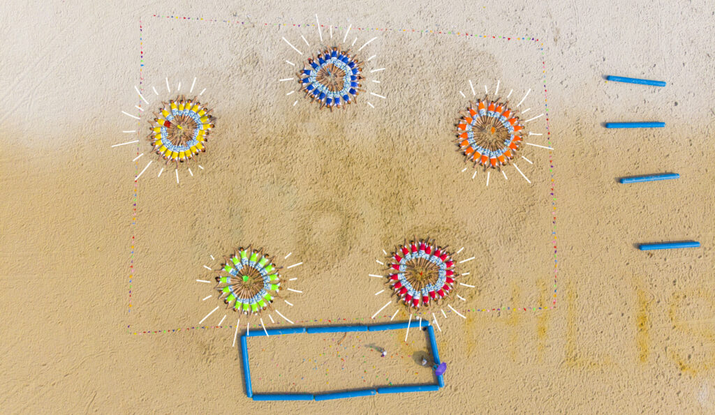 Đơn vị tổ chức teambuilding học sinh uy tín chuyên nghiệp 2 team building fly cam xếp chữ