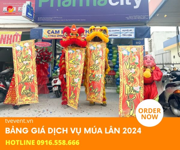 bảng giá dịch vụ mua lân 2024 tại TV Media & Event
