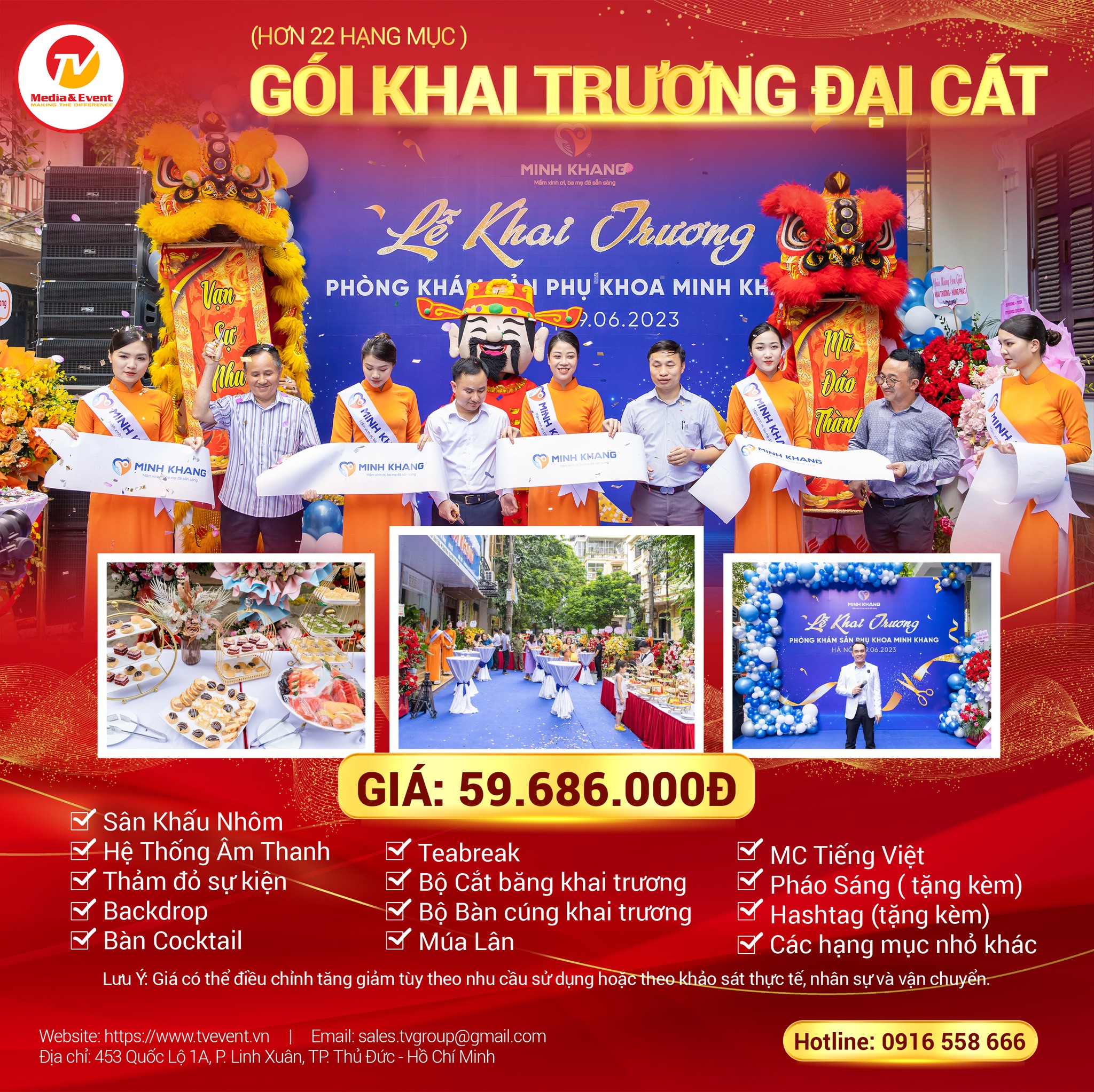 Báo giá tổ chức khai trương trọn gói mới nhất năm 2024 7 goi khai truong dai cat