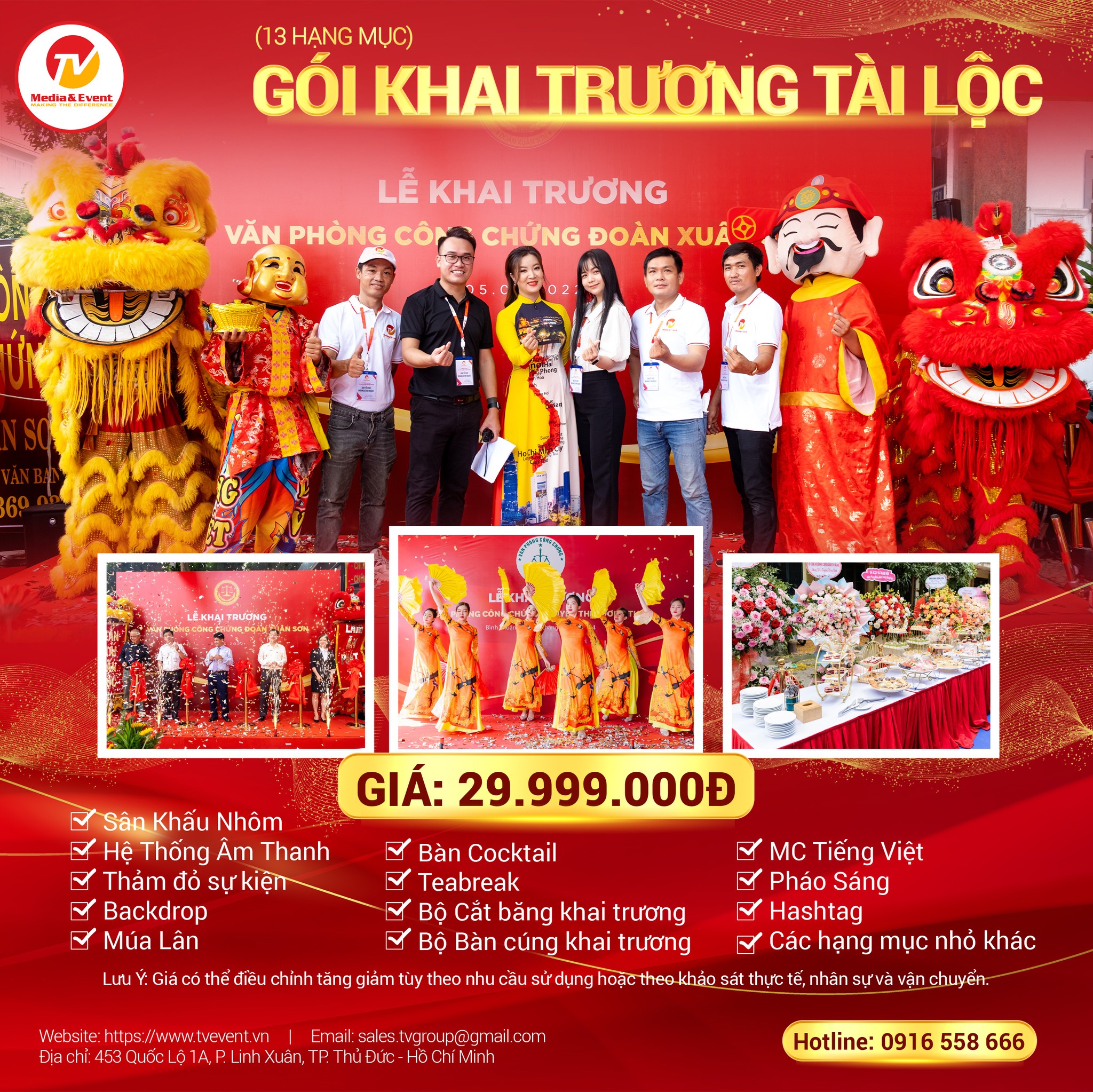 Báo giá tổ chức khai trương trọn gói mới nhất năm 2024 5 goi khai truong tai loc
